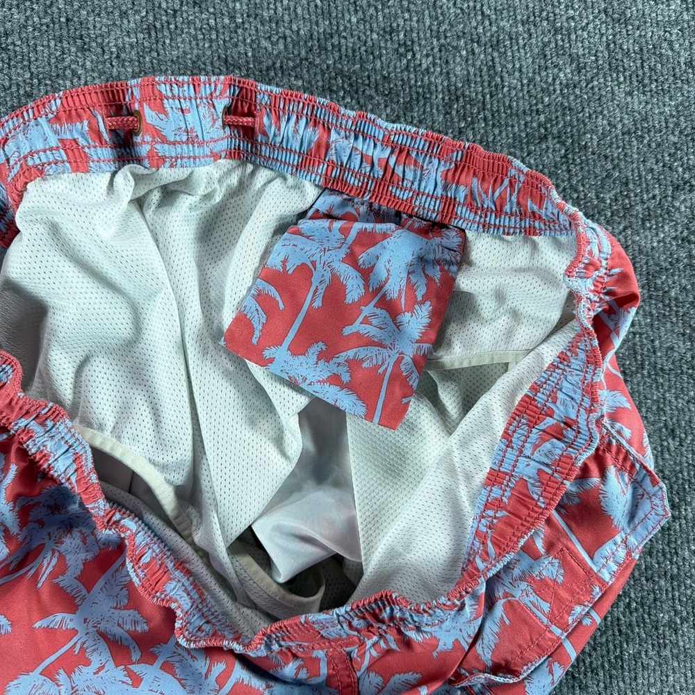 Vineyard Vines Mens Large Swim Trunks Red Palm Tree Mesh Lined Shorts Summer - Picture 8 of 8